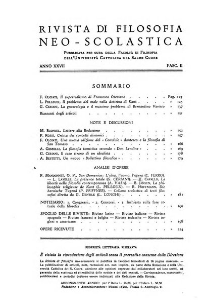 Rivista di filosofia neo-scolastica