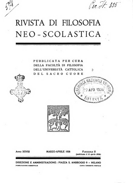 Rivista di filosofia neo-scolastica