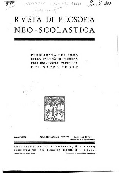 Rivista di filosofia neo-scolastica