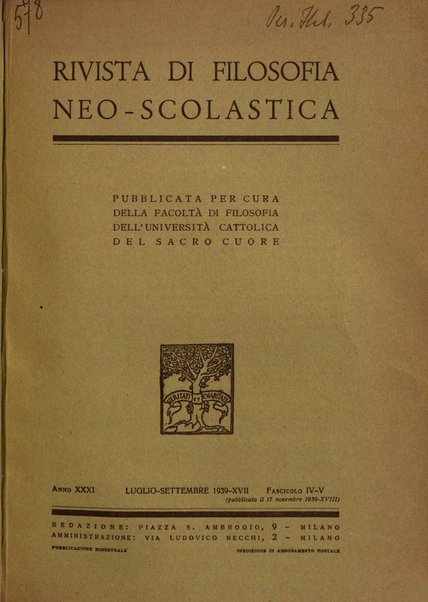 Rivista di filosofia neo-scolastica