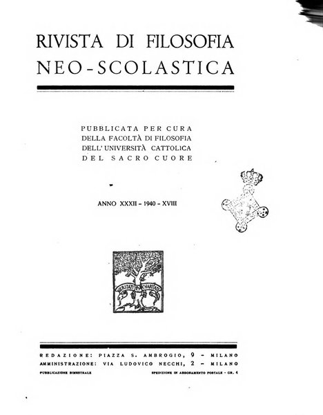 Rivista di filosofia neo-scolastica