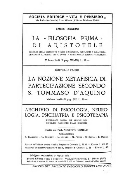 Rivista di filosofia neo-scolastica