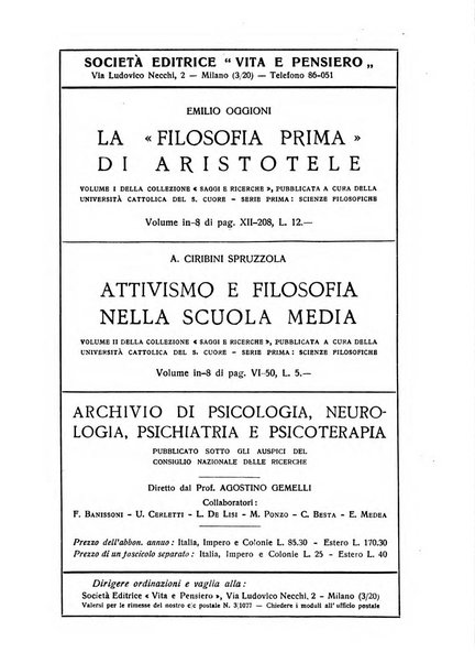 Rivista di filosofia neo-scolastica