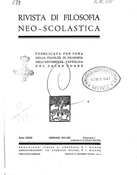 Rivista di filosofia neo-scolastica