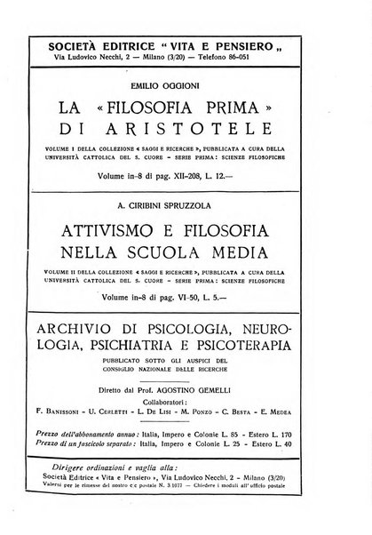 Rivista di filosofia neo-scolastica