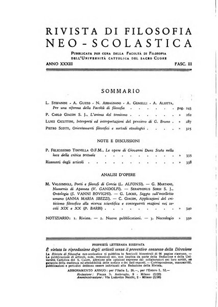 Rivista di filosofia neo-scolastica