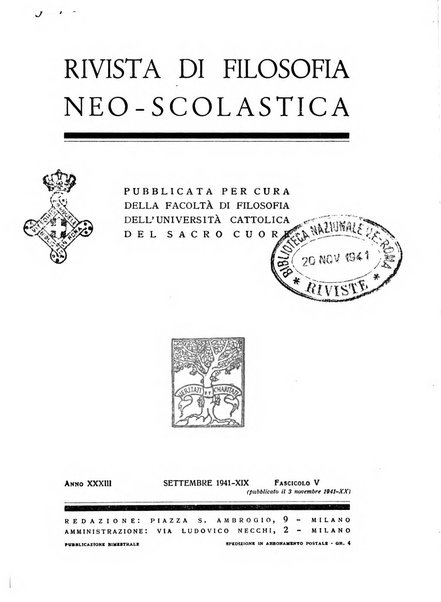 Rivista di filosofia neo-scolastica