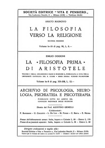 Rivista di filosofia neo-scolastica