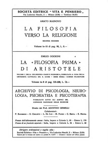 Rivista di filosofia neo-scolastica