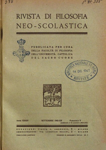 Rivista di filosofia neo-scolastica