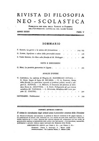 Rivista di filosofia neo-scolastica