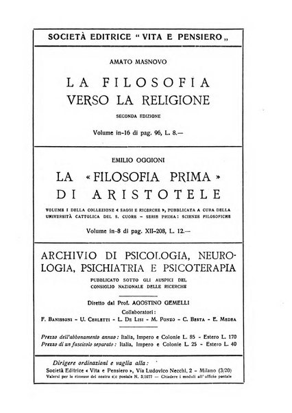 Rivista di filosofia neo-scolastica