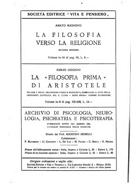 Rivista di filosofia neo-scolastica