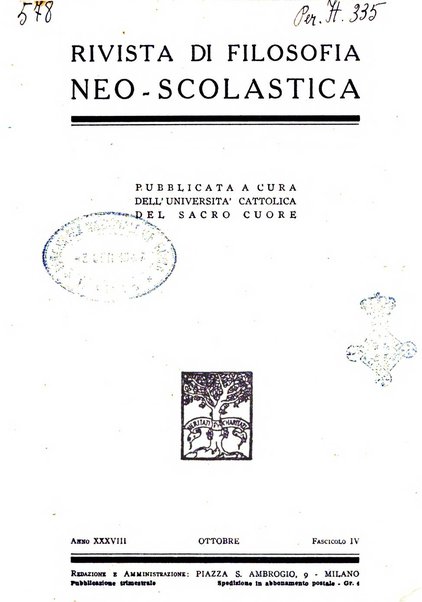 Rivista di filosofia neo-scolastica