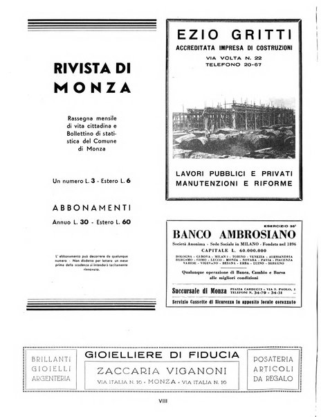 Rivista di Monza rassegna mensile di vita cittadina e bollettino di statistica del comune di Monza