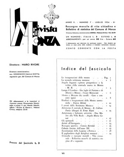 Rivista di Monza rassegna mensile di vita cittadina e bollettino di statistica del comune di Monza