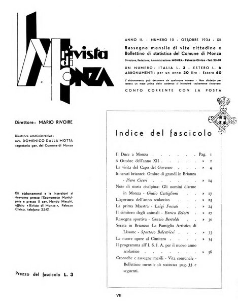 Rivista di Monza rassegna mensile di vita cittadina e bollettino di statistica del comune di Monza