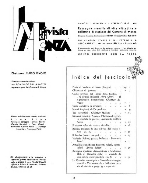 Rivista di Monza rassegna mensile di vita cittadina e bollettino di statistica del comune di Monza