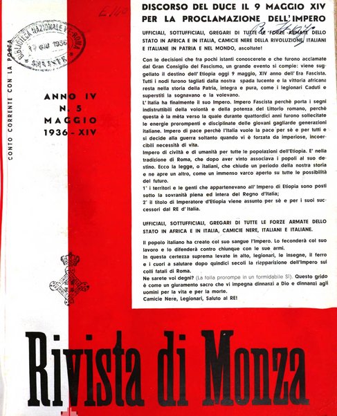 Rivista di Monza rassegna mensile di vita cittadina e bollettino di statistica del comune di Monza