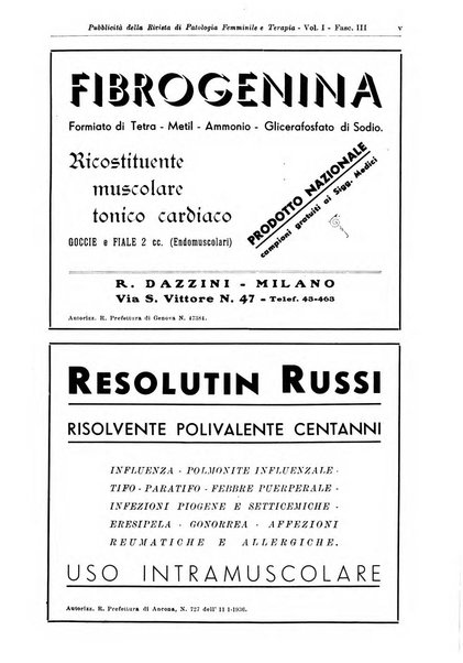 Rivista di patologia femminile e terapia