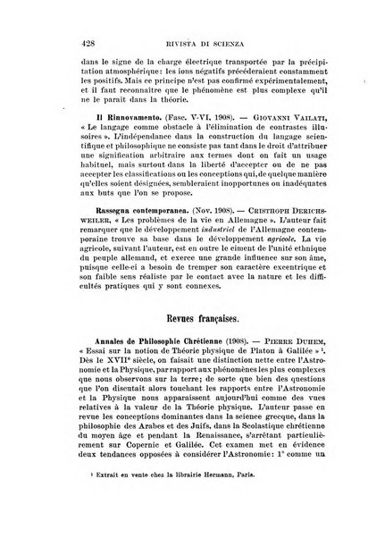 Rivista di scienza organo internazionale di sintesi scientifica