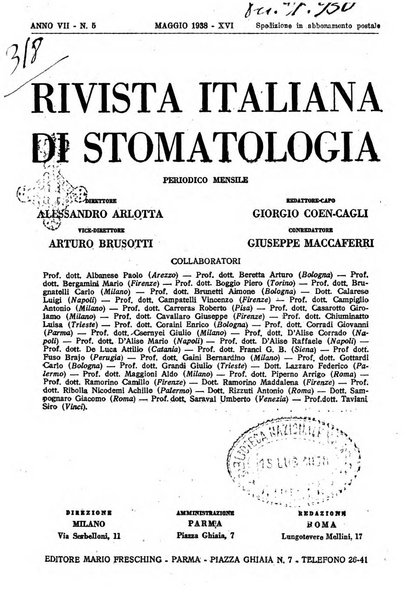 Rivista italiana di stomatologia periodico mensile