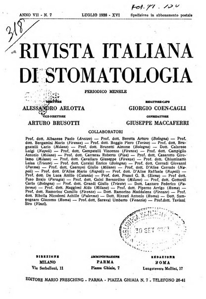 Rivista italiana di stomatologia periodico mensile