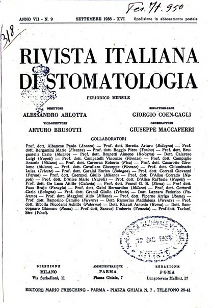 Rivista italiana di stomatologia periodico mensile