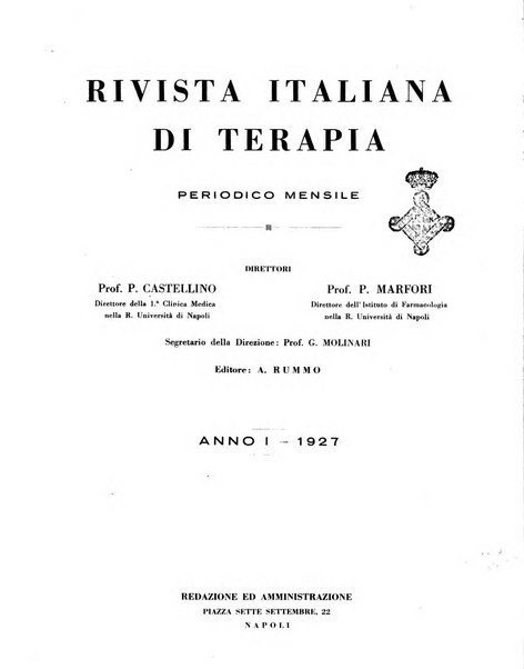 Rivista italiana di terapia periodico mensile