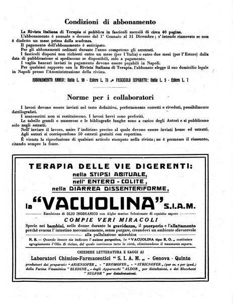 Rivista italiana di terapia periodico mensile