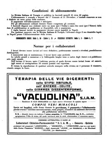 Rivista italiana di terapia periodico mensile