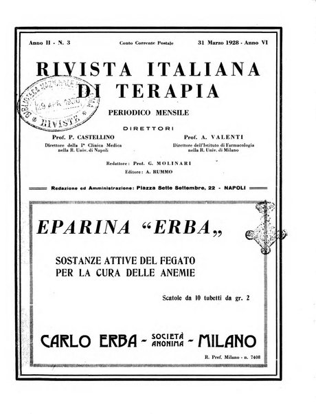 Rivista italiana di terapia periodico mensile