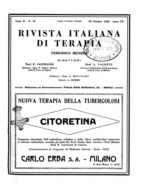 Rivista italiana di terapia periodico mensile