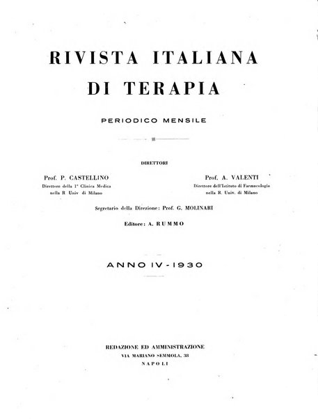 Rivista italiana di terapia periodico mensile