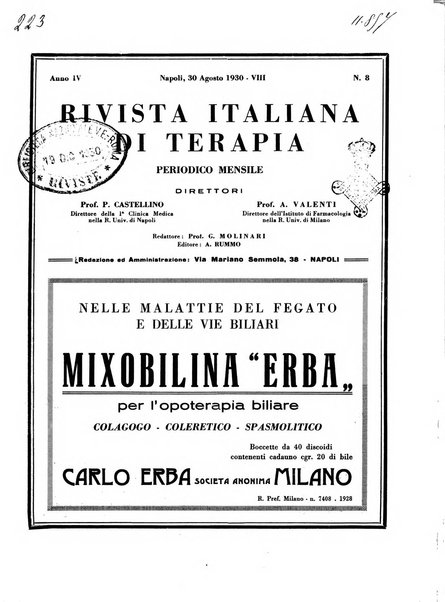 Rivista italiana di terapia periodico mensile