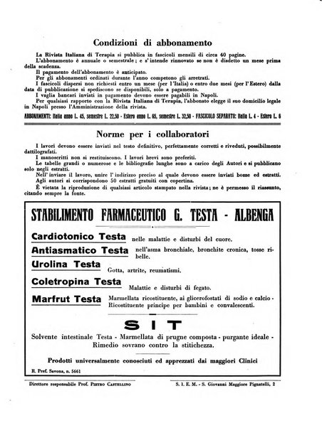 Rivista italiana di terapia periodico mensile