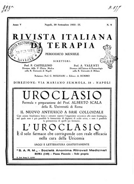 Rivista italiana di terapia periodico mensile