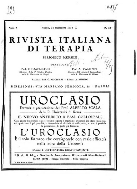 Rivista italiana di terapia periodico mensile