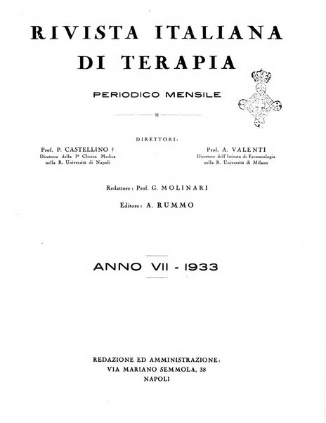 Rivista italiana di terapia periodico mensile