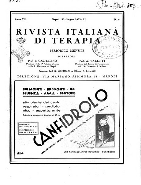 Rivista italiana di terapia periodico mensile