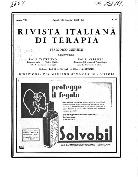 Rivista italiana di terapia periodico mensile