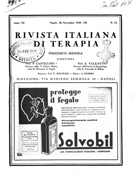 Rivista italiana di terapia periodico mensile