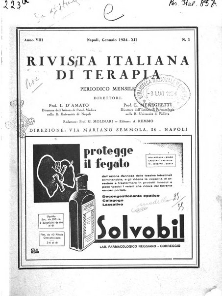 Rivista italiana di terapia periodico mensile