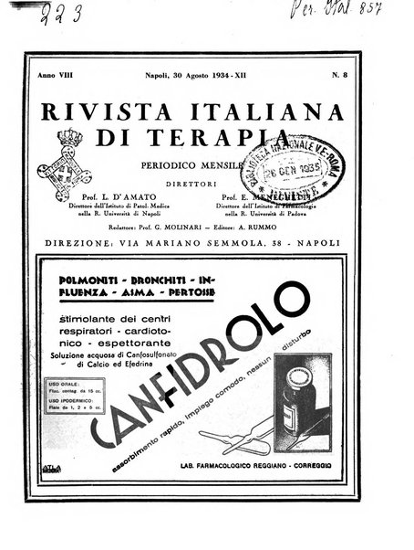 Rivista italiana di terapia periodico mensile