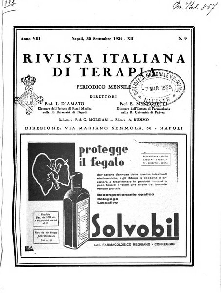 Rivista italiana di terapia periodico mensile