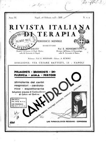 Rivista italiana di terapia periodico mensile