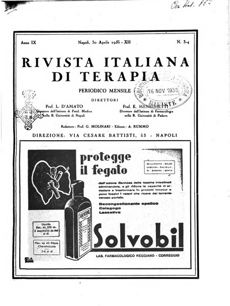 Rivista italiana di terapia periodico mensile