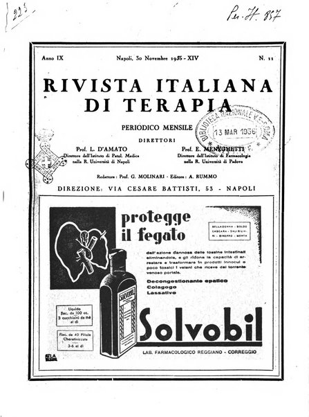 Rivista italiana di terapia periodico mensile