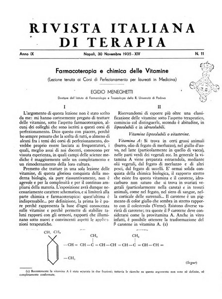 Rivista italiana di terapia periodico mensile