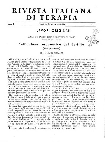 Rivista italiana di terapia periodico mensile